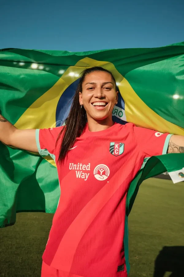 Bia Zaneratto Holding Brazilian Flag