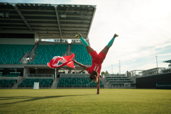 Desiree Scott Doing Hand Stand